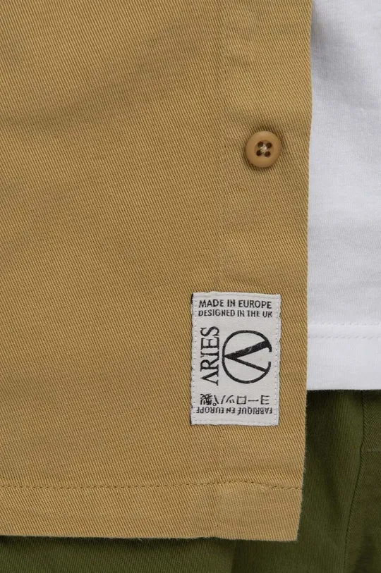 Памучна тениска с яка Aries Mini Problemo Uniform Shirt AR40114 ARMY GREEN