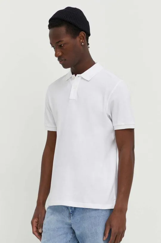 λευκό Βαμβακερό μπλουζάκι πόλο Marc O'Polo Ανδρικά