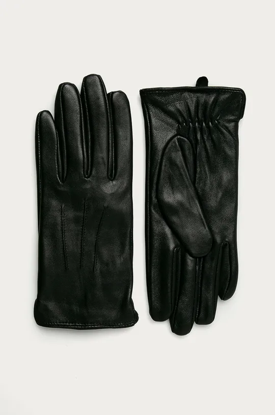 чорний Шкіряні рукавички Pieces Жіночий