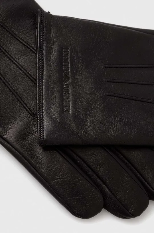 Кожаные перчатки Emporio Armani чёрный