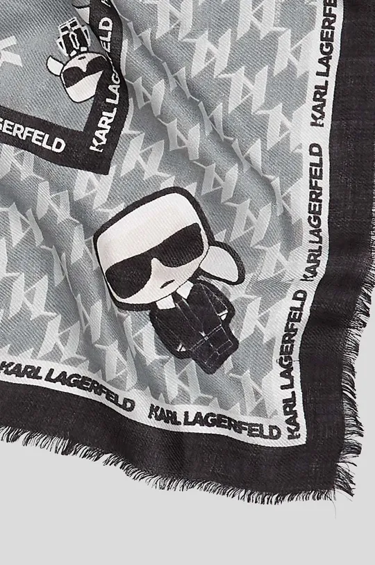 Φουλάρι με μείγμα μαλλιού Karl Lagerfeld γκρί