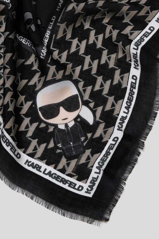 Karl Lagerfeld chusta z domieszką wełny 221W3301 czarny