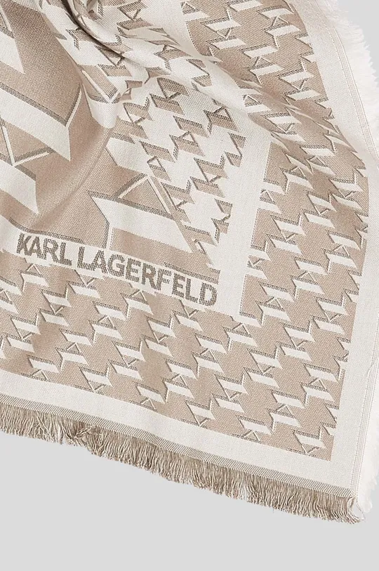 Hodvábna šatka Karl Lagerfeld béžová