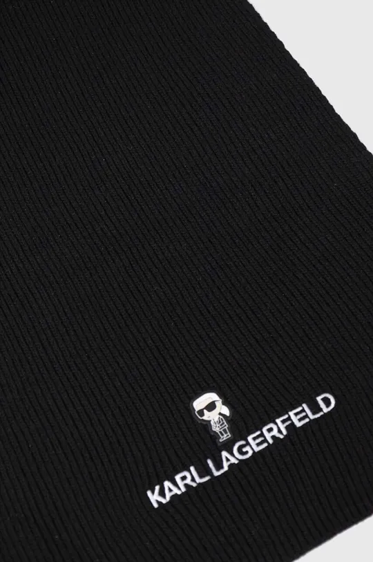 Šál s prímesou vlny Karl Lagerfeld čierna