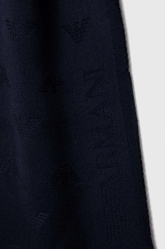 Шерстяной шарф Emporio Armani тёмно-синий