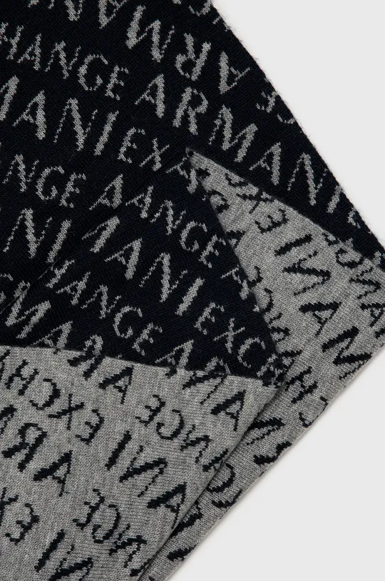 Kratki šal s primjesom vune Armani Exchange mornarsko plava