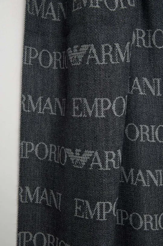 Шерстяная шаль Emporio Armani тёмно-синий