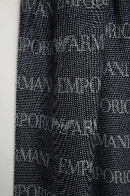 Vlnený šál Emporio Armani tmavomodrá