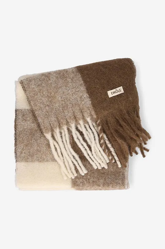 beige Drôle de Monsieur wool scarf SF101 BEIGE Unisex