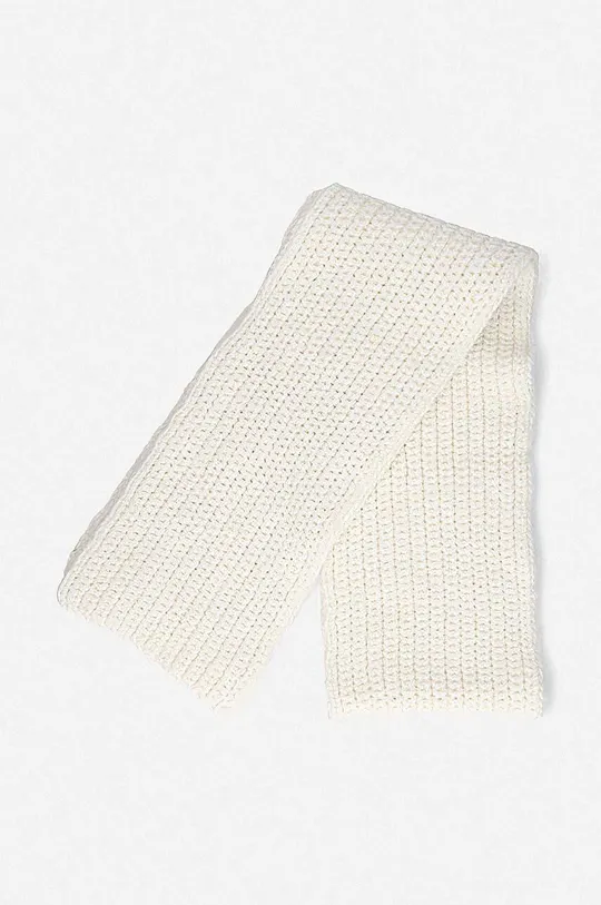 white Wood Wood wool scarf Unisex
