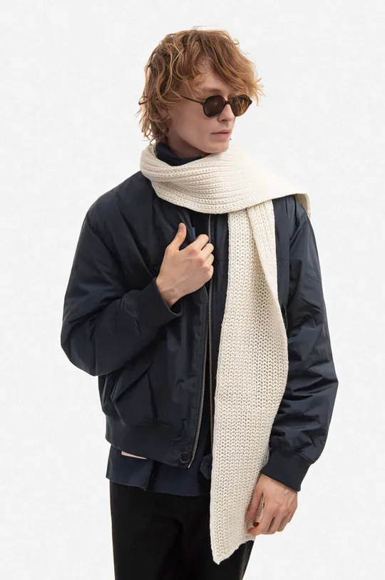 Wood Wood wool scarf white