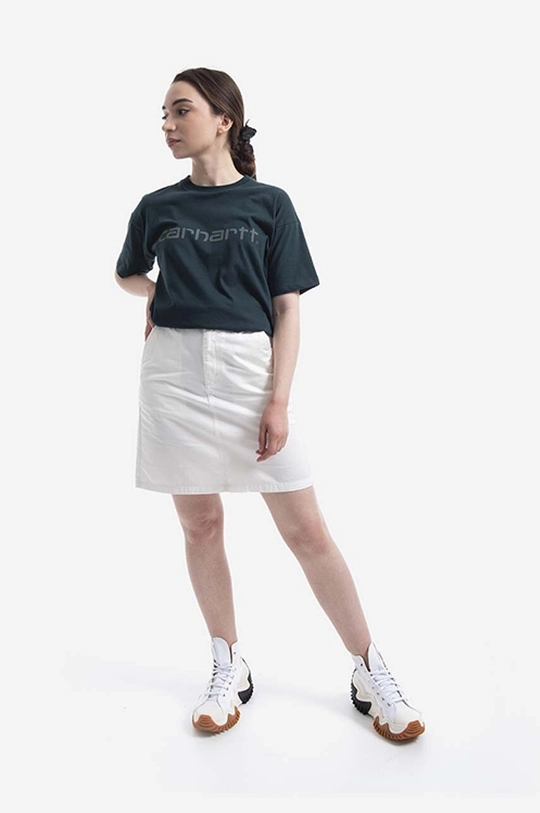 Carhartt WIP denim skirt Armandaa white