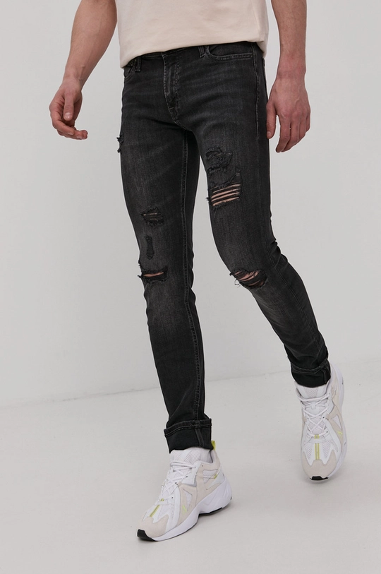 szary Jack & Jones Jeansy Męski