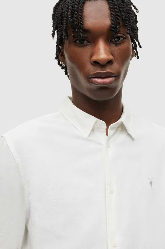 Βαμβακερό πουκάμισο AllSaints λευκό