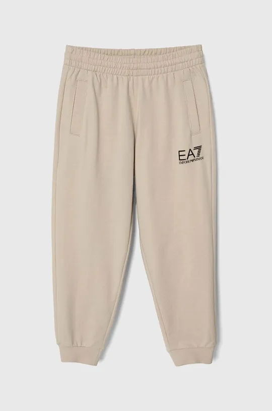 μπεζ Παιδικό βαμβακερό παντελόνι EA7 Emporio Armani Για αγόρια