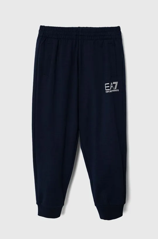 тёмно-синий Детские хлопковые штаны EA7 Emporio Armani Для мальчиков