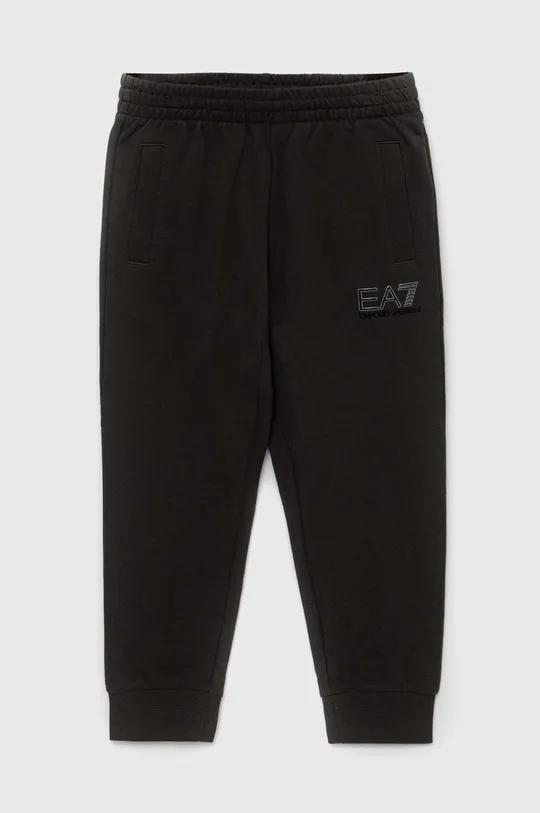 szary EA7 Emporio Armani spodnie dresowe bawełniane dziecięce Chłopięcy