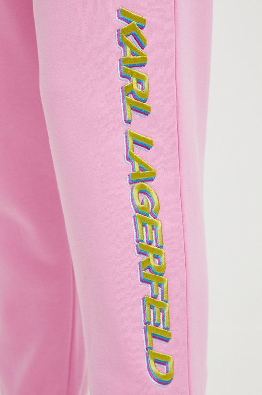 růžová Bavlněné tepláky Karl Lagerfeld