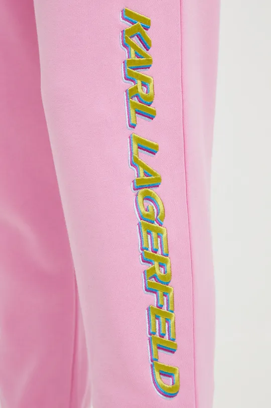 ροζ Βαμβακερό παντελόνι Karl Lagerfeld