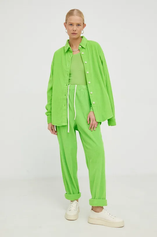 Βαμβακερό παντελόνι American Vintage πράσινο