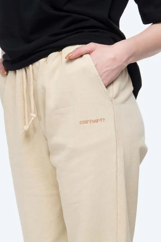 brązowy Carhartt WIP spodnie dresowe bawełniane Mosby Script Sweat