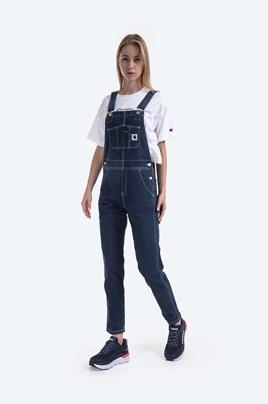 granatowy Carhartt WIP ogrodniczki jeansowe W Bib Overall Damski