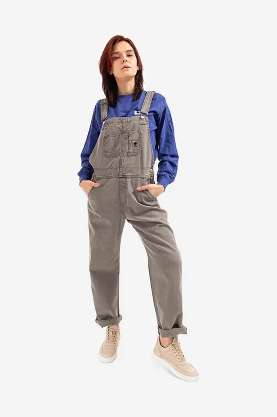 szary Carhartt WIP ogrodniczki jeansowe Bib Overall Straight Damski