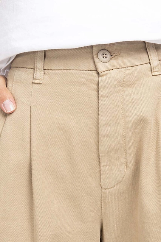 beżowy Carhartt WIP spodnie bawełniane Cara Cropped Pant