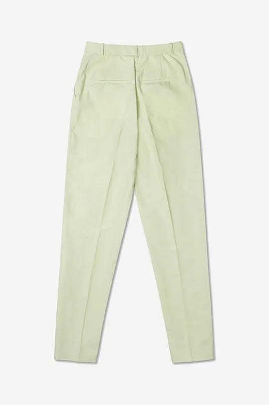 зелен Панталон с лен Wood Wood Courtney Mini Stripe Trousers 12211600-5291 PASTEL GREEN