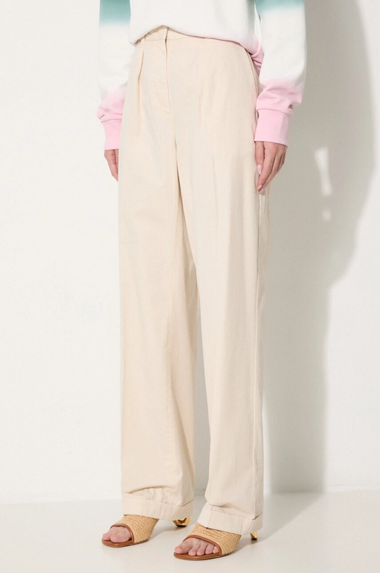 A.P.C. pantaloni de bumbac Grand Pantal Camila bej COEPY.F08401