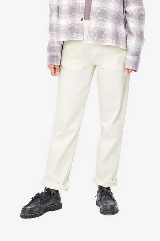 Carhartt WIP trousers Carhartt WIP W' Pierce Pant I028635 WAX  98% Cotton, 2% Elastane