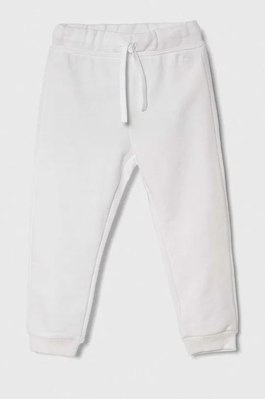biały United Colors of Benetton spodnie dresowe bawełniane dziecięce Dziecięcy