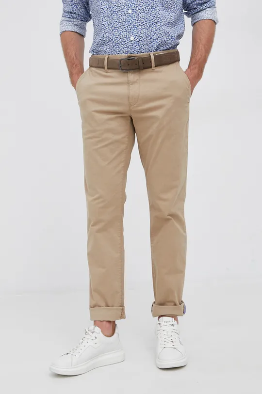 tmavomodrá Tommy Hilfiger - Nohavice Denton Chino Org Str Twill Pánsky