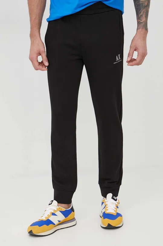 чёрный Хлопковые спортивные штаны Armani Exchange Мужской
