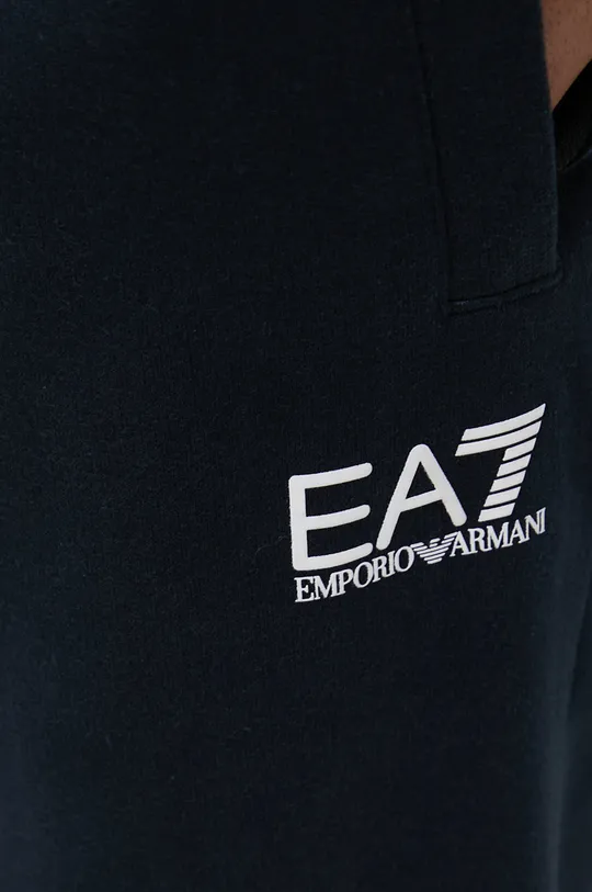 σκούρο μπλε EA7 Emporio Armani - Βαμβακερό παντελόνι