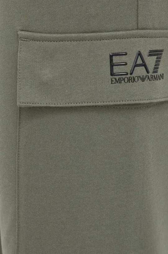 πράσινο Βαμβακερό παντελόνι EA7 Emporio Armani