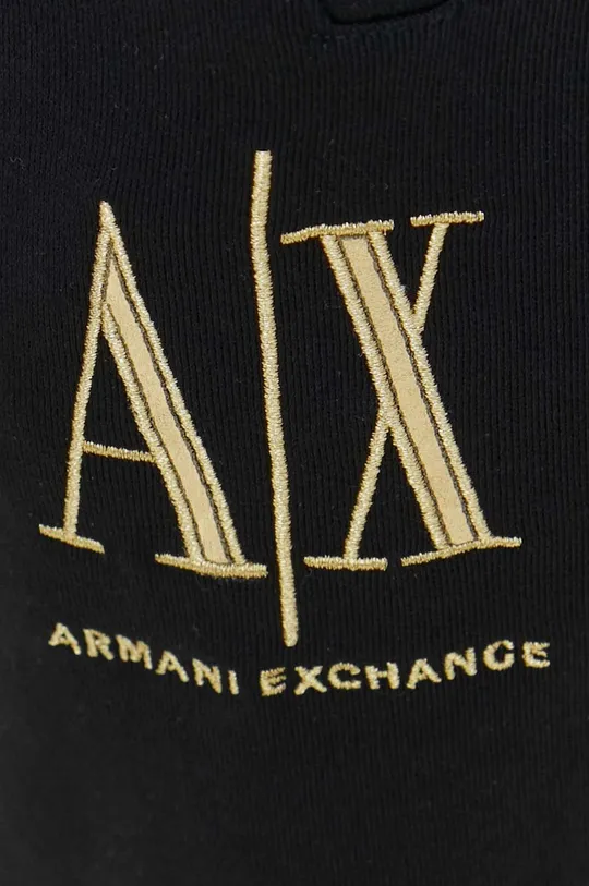 fekete Armani Exchange pamut melegítőnadrág