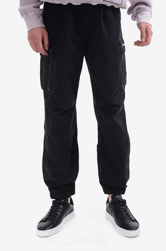 czarny thisisneverthat spodnie Multi Zip Cargo Pant Męski