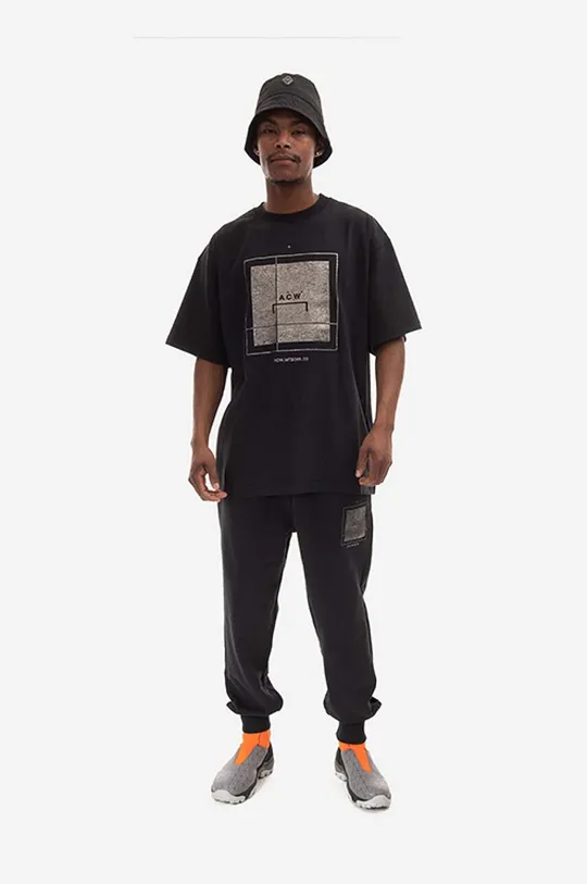 Βαμβακερό παντελόνι A-COLD-WALL* Foil Grid Sweatpants μαύρο