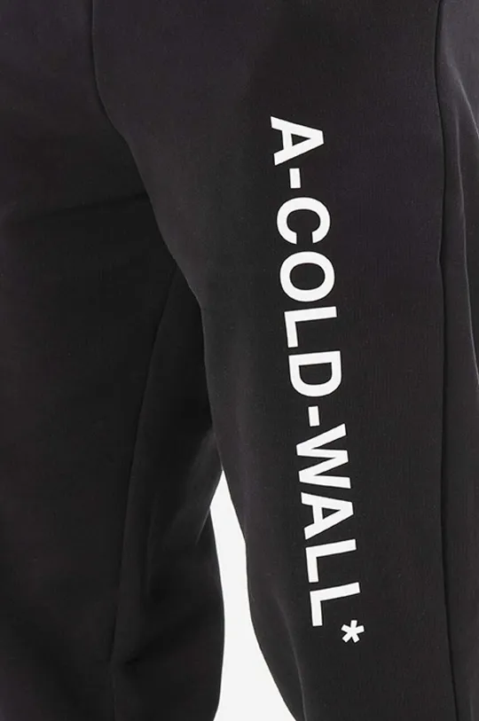 czarny A-COLD-WALL* spodnie dresowe bawełniane Essential Logo Sweatpants
