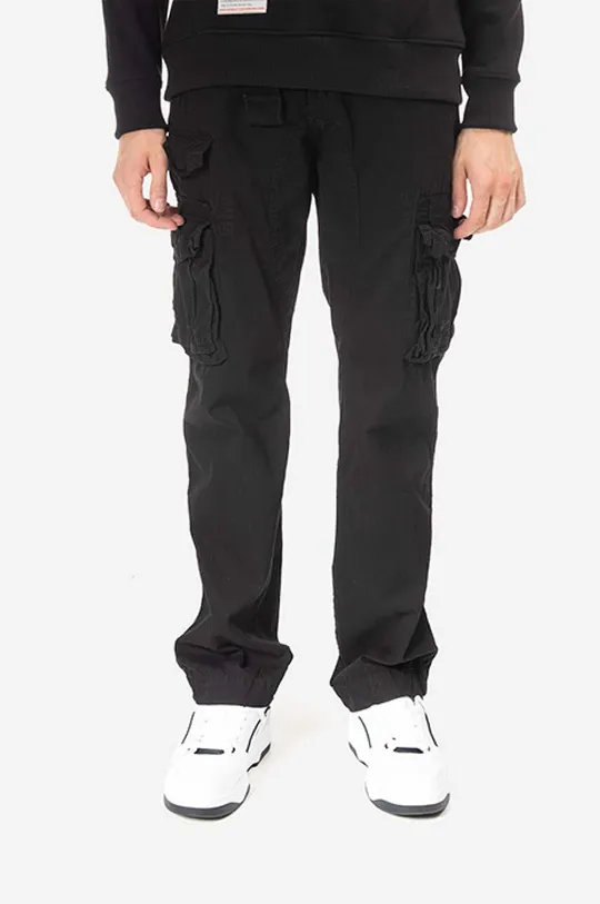 black Alpha Industries cotton trousers Devision Pant Men’s