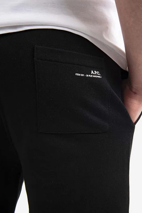 czarny A.P.C. spodnie dresowe bawełniane Jogging Item