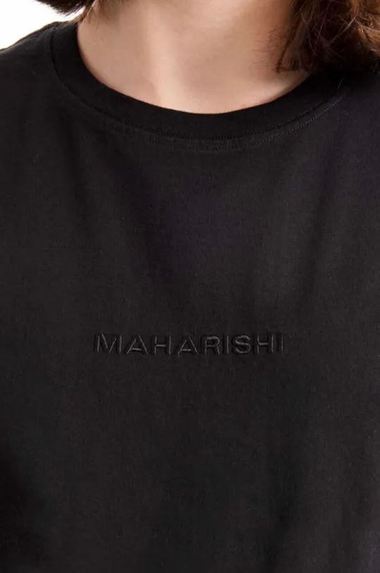 black Maharishi cotton T-shirt Miltype Embroidered T-shirt