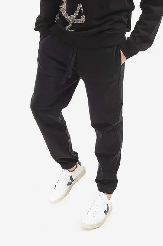 negru Maharishi pantaloni de trening din bumbac De bărbați