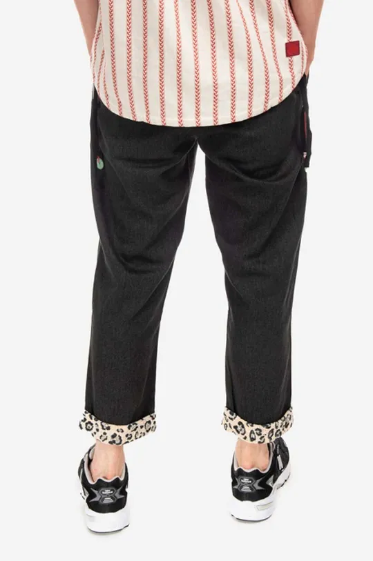 CLOT pantaloni in cotone Spodnie Clot Roll Up Chino CLPTS50005-BLACK 100% Cotone