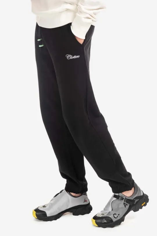 чорний Бавовняні спортивні штани CLOTTEE Script Sweatpants Чоловічий