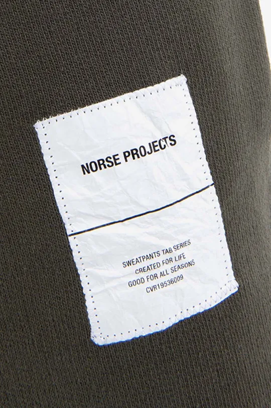 zielony Norse Projects spodnie dresowe bawełniane