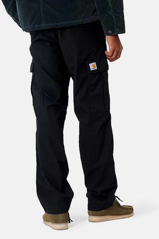 Памучен панталон Carhartt WIP Regular Cargo черен