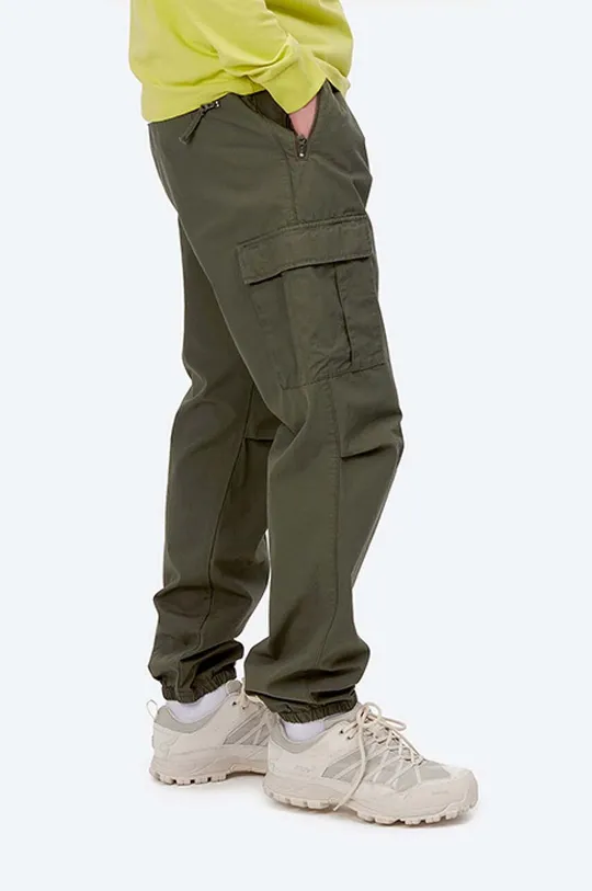 Bavlněné kalhoty Carhartt WIP Cypress zelená