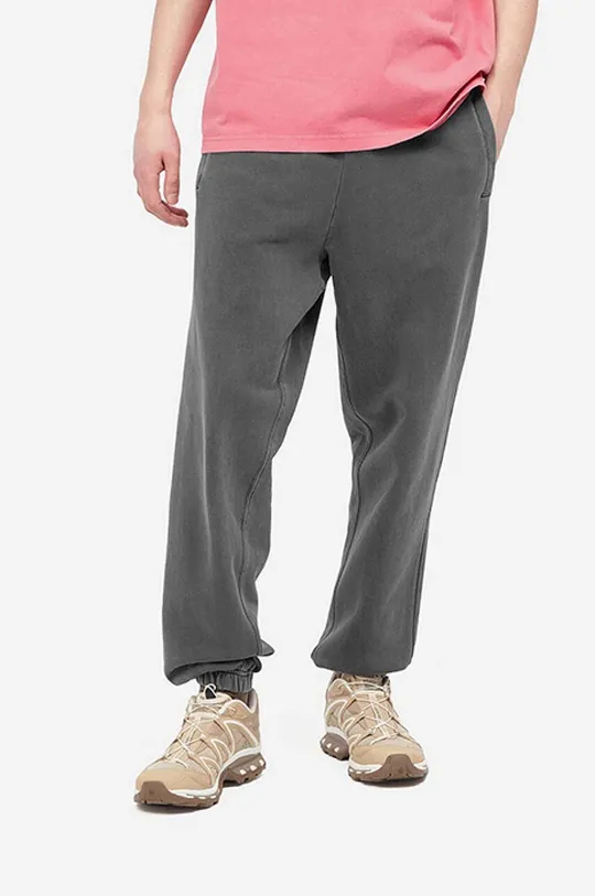 szary Carhartt WIP spodnie dresowe bawełniane Męski